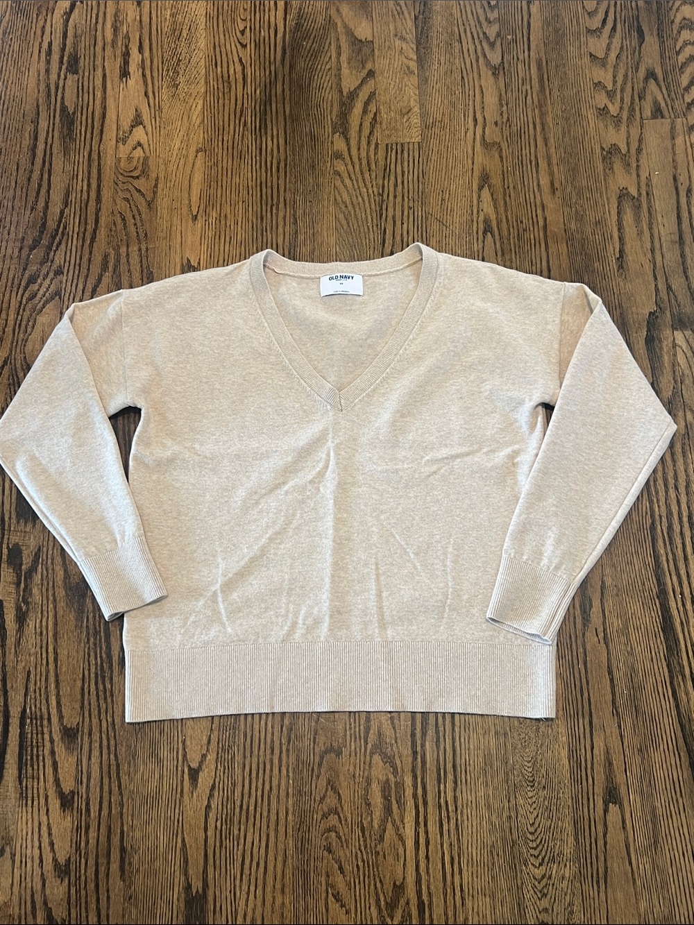 Old Navy Light Beige V-Neck Sweater